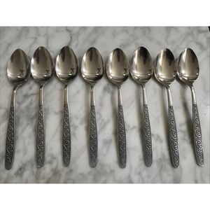 International Silver National Rivoli Stainless Flatware 8 Teaspoons Japan